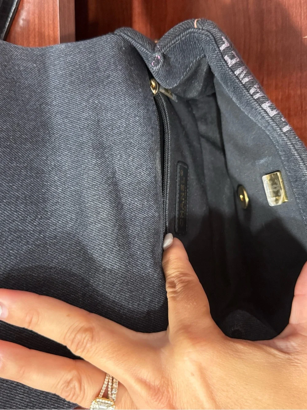 Chanel Black Denim Flap